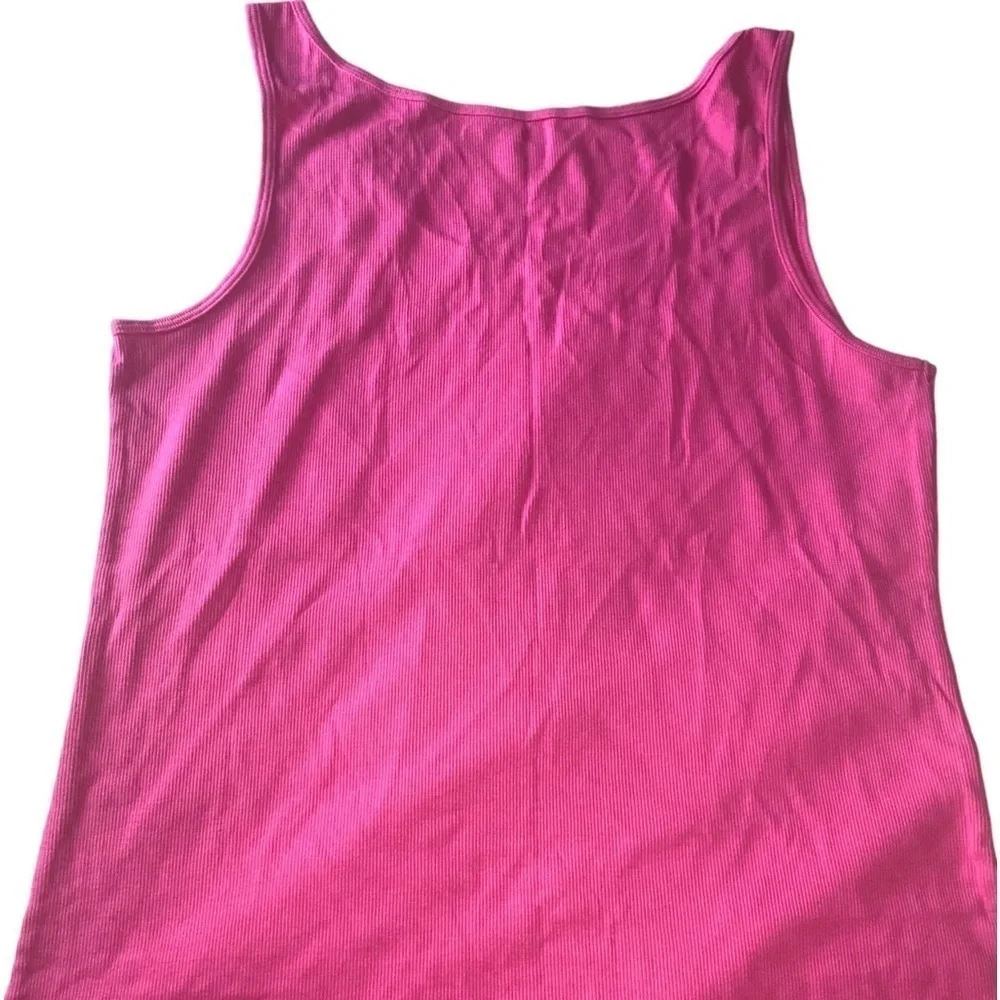Gap Factort New Woman Pink Ribbed Stretch Tank Top Plus Size XXL - Picture 2 of 4